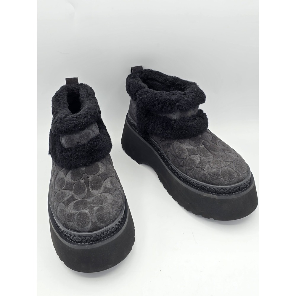 Coach Women's Christina Shearlilng Bootie - Black‎ - Sherpa Lined UGQ Sz 8B